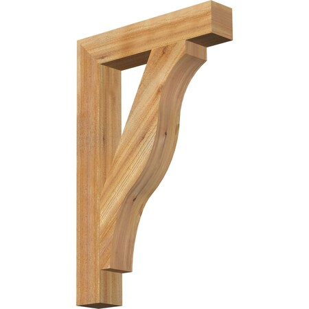 Ekena Millwork Funston Block Rough Sawn Bracket, Western Red Cedar, 4"W x 22"D x 34"H BKT04X22X34FST05RWR